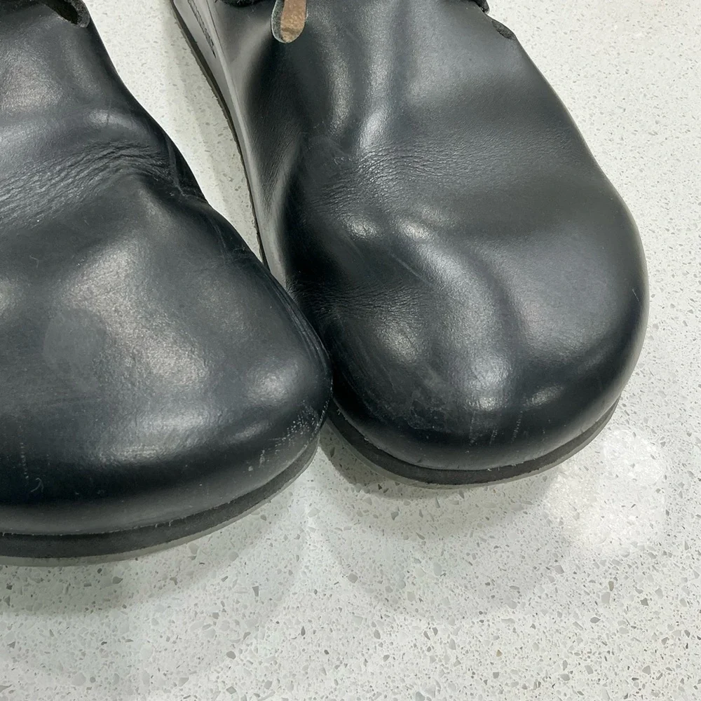 Birkenstock Black Leather Clogs